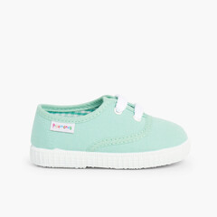 Kids Lace-Up Trainers Mint Green