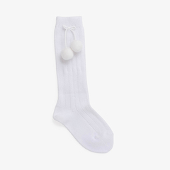 CONDOR Pom Pom Baby Socks  White