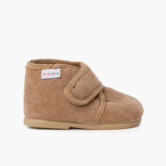 Corduroy Slippers Boots Taupe