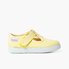 Boys T-Bar loop fasteners Shoes Yellow