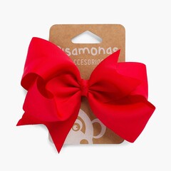 Girls Big Bow Hair Tie Red