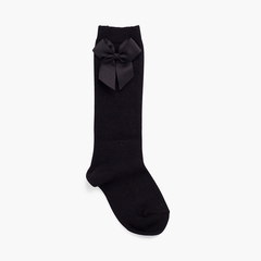 CONDOR High Socks Cotton with Bow Black