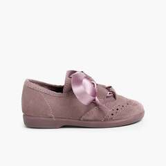 Kids Suede Oxford Shoes  Pink