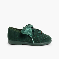 Kids Suede Oxford Shoes  Green