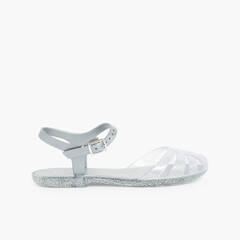 Girls Jelly Sandals Mara Mini Silver