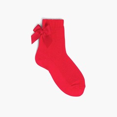 Condor plain short socks with bows Red