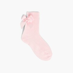 Condor plain short socks with bows Pink