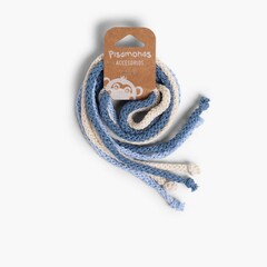 Cotton Hair Ties Celestial, Ecru and Blue France