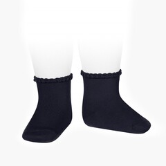  BABY SOCKS WITH OPENWORKED CUFF Navy Blue