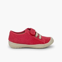Trainers with loop fasteners Closure and Elastic Laces Red