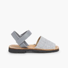 Fabric Avarcas Menorcan Sandals Grey