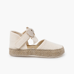 Baby Espadrilles with Bow and Butterfly Embellishment Off-White