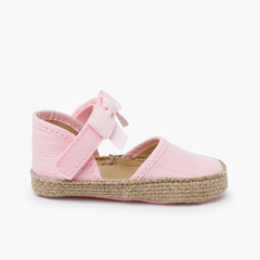 Baby Espadrilles with Bow and Butterfly Embellishment Pink