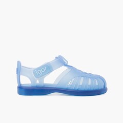Basic jelly shoes with loop fasteners tobby Blue