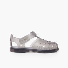 Basic jelly shoes with loop fasteners tobby Grey
