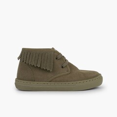 High Top Trainers with Fringe for Kids  Taupe