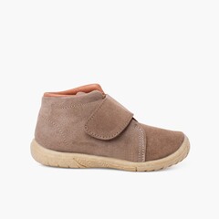 Suede loop fasteners Boots Reinforced Toe Taupe
