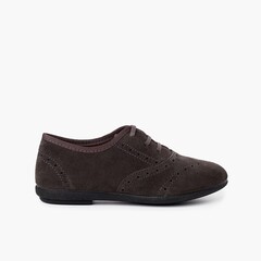  Blucher shoes girl and woman suede Grey
