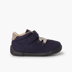  Reinforced boots with elastic laces and adherent strap Navy Blue