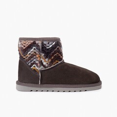  Low boot Australian style details wool colors Grey