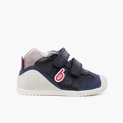 Biomecanics first steps bicolor shoes Navy Blue and Red
