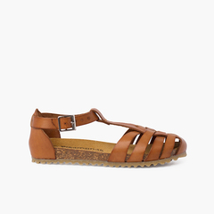  Woman and children leather sandals with bio sole Leather
