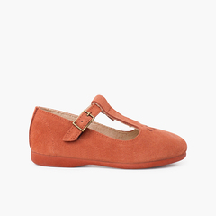 Retro mary janes with hold details and central strap Pumpkin