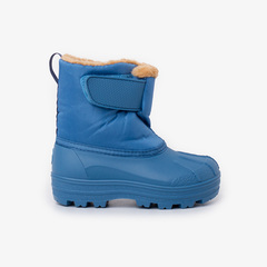 Shearling apreski style boots with adherent closure Blue