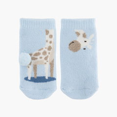 Giraffe terry socks non-slip Baby Blue