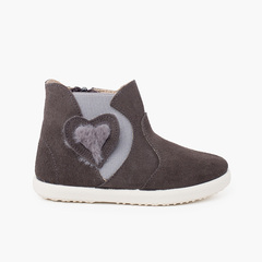 Side elastic boot with soft heart Grey