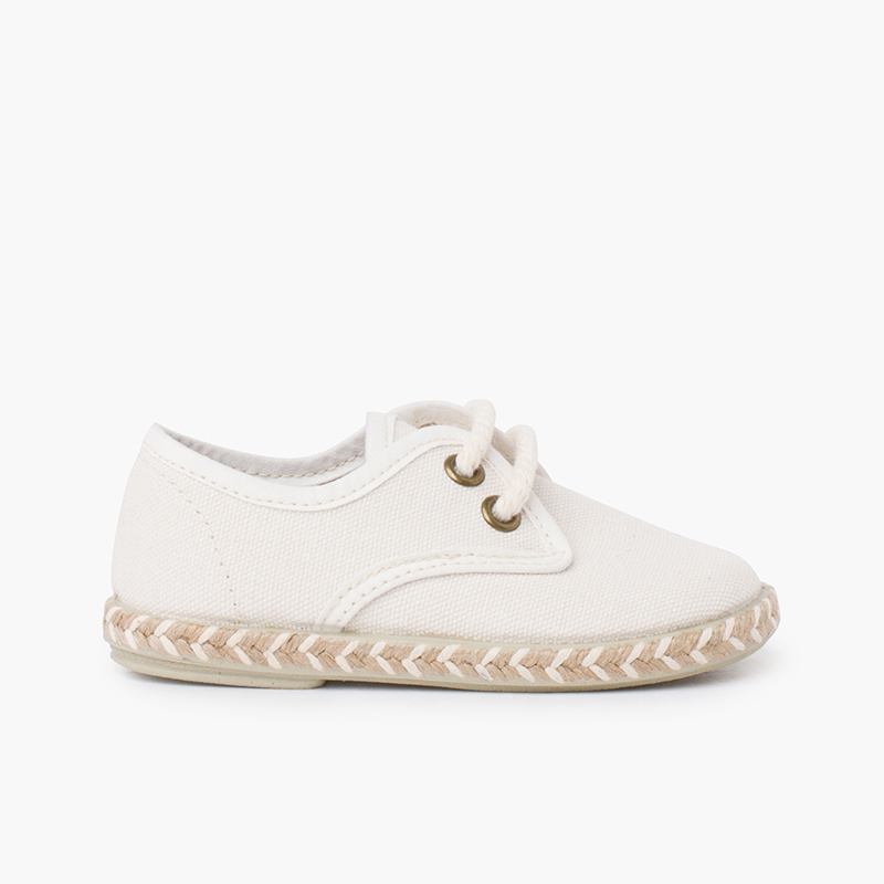 Blucher in canvas and bicolour sole Blucher for kids