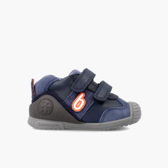 Biogateo sport hook-and-loop trainers Navy Blue