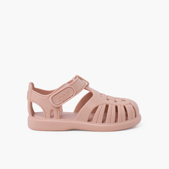 Tobby solid jelly sandals with riptape Blush pink