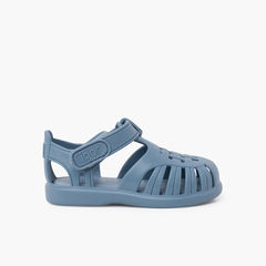 Tobby solid jelly sandals with riptape Ocean