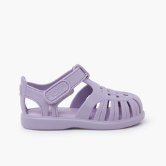 Tobby solid jelly sandals with riptape Mauve
