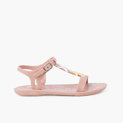 Tricia jelly sandals with stars in dusty colours Pearl Pink