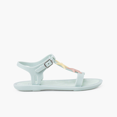 Tricia jelly sandals with stars in dusty colours Mint