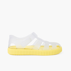 Jelly sandals coloured soles type trainers Yellow