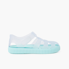 Jelly sandals coloured soles type trainers Aquamarine