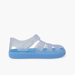 Jelly sandals coloured soles type trainers Sky Blue
