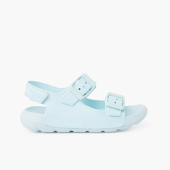 Double Buckle Sandals with Eva Sole Colours and riptape Aquamarine