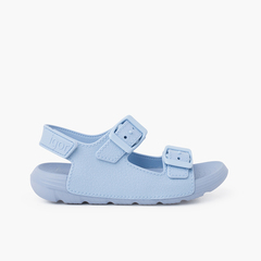 Double Buckle Sandals with Eva Sole Colours and riptape Sky Blue