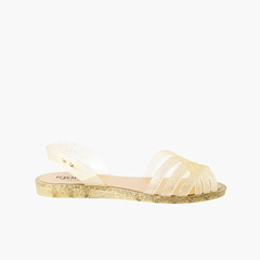 Women's glitter jelly sandals Gold