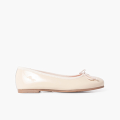 Patent leather ballet flats with bow Land