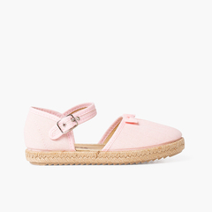 Espadrilles with bow and gathered instep Pink