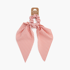 Scrunchie scrunchie with vichy bows Coral