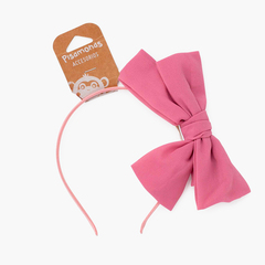 Fine double chiffon bow headband La France Pink
