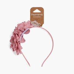 Fine flower headband La France Pink