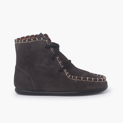 Mohican Style Suede Boots for Children Dark grey
