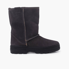 Australian Style Boot with wide sole and sheepskin Grey